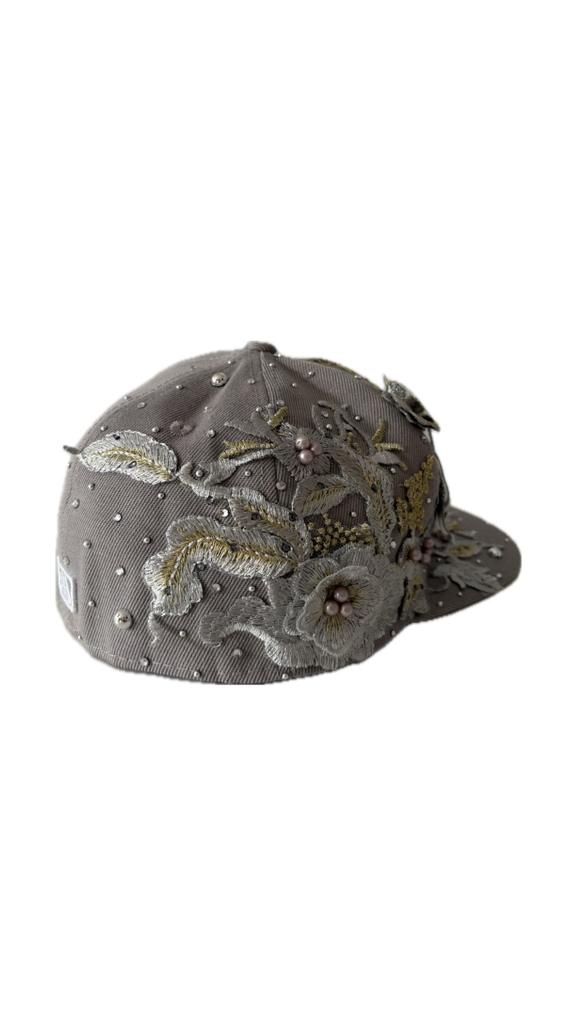 Custom New Era Grey Flower Cap