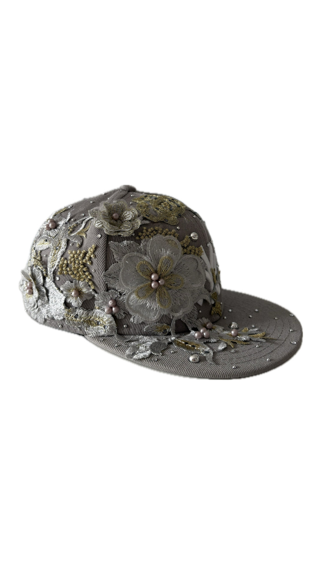 Custom New Era Grey Flower Cap