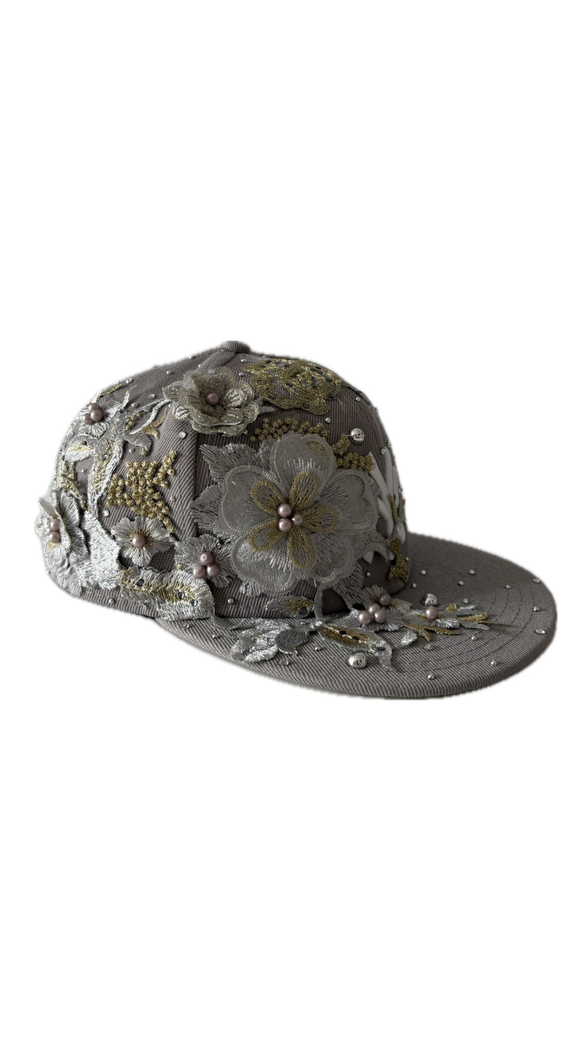 Custom New Era Grey Flower Cap