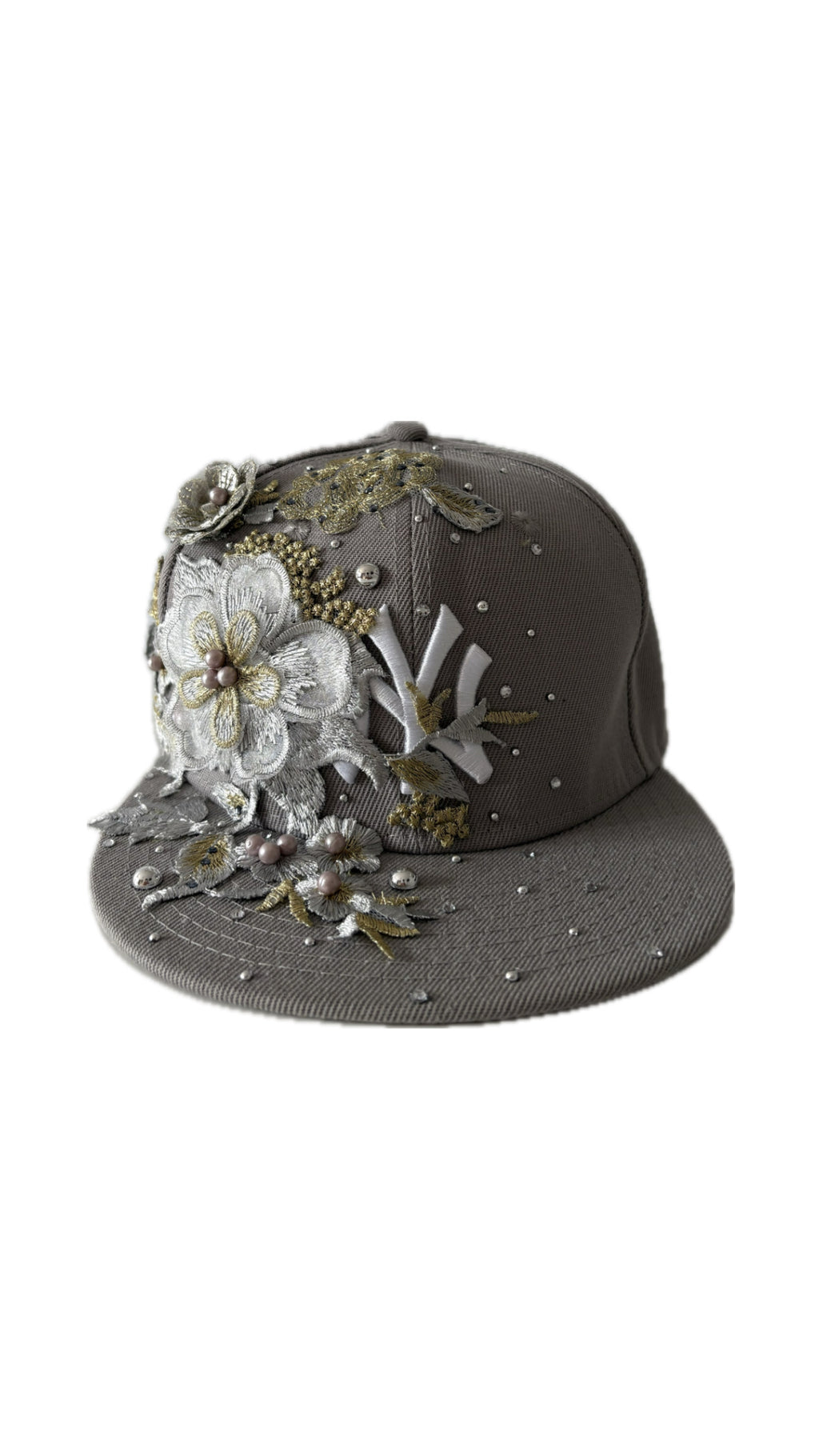 Custom New Era Grey Flower Cap