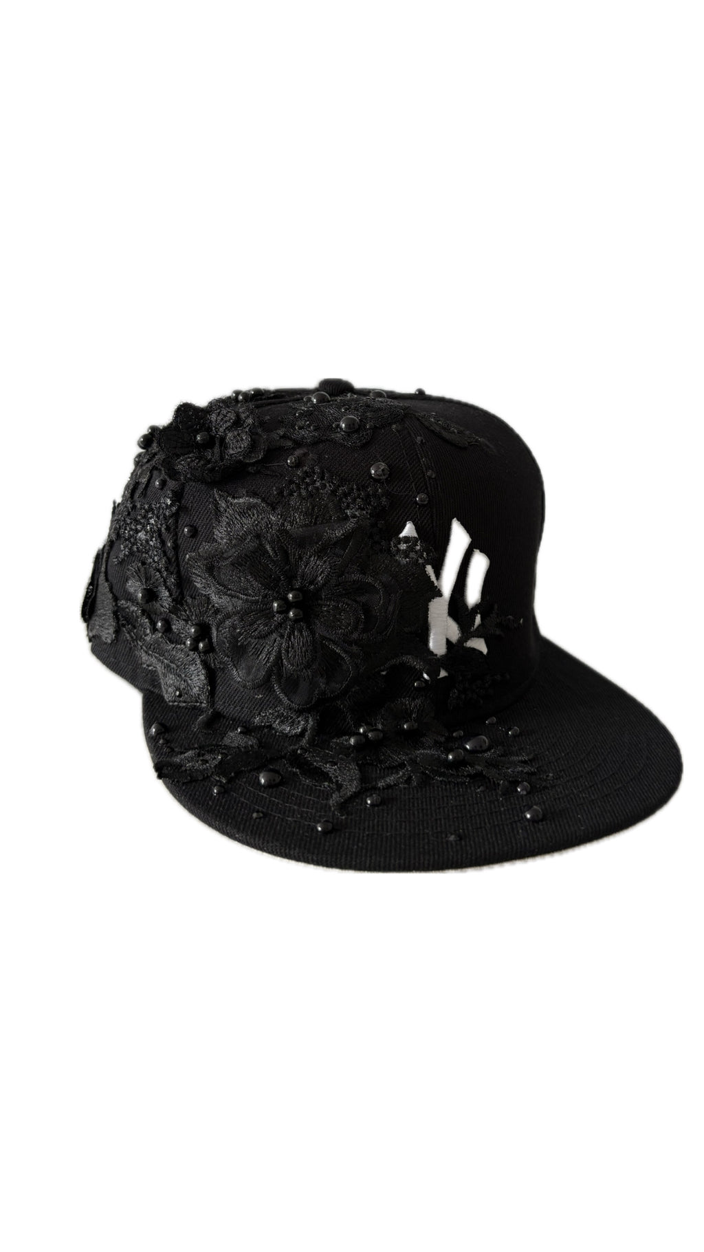 Custom New Era Black Flower