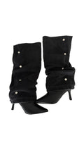 Custom Heels Black Denim