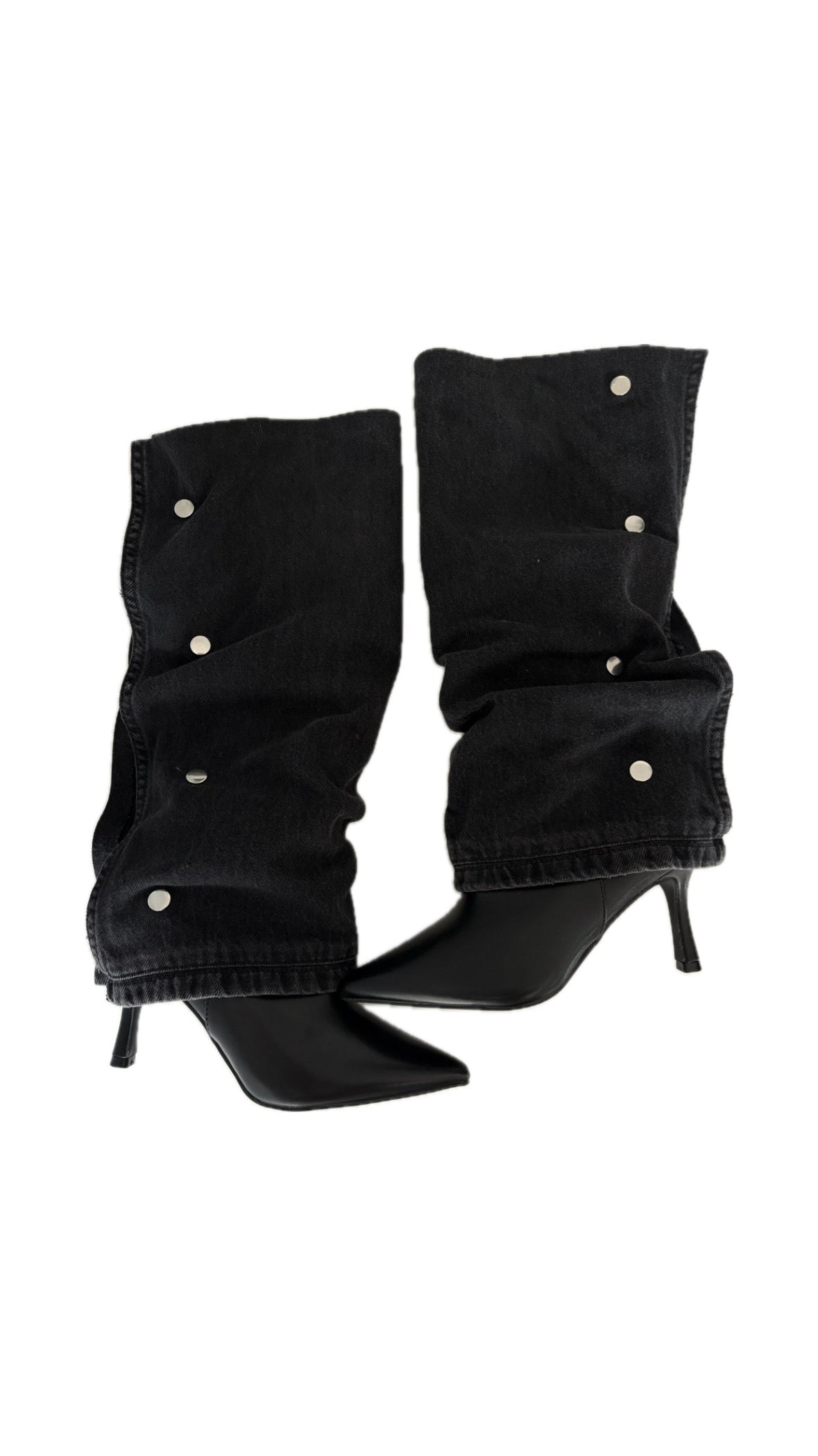 Custom Heels Black Denim